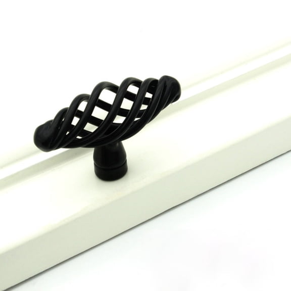 Worgeous 4 Pcs Pull Bird Cage Handle Creative Drawer Knobs 6.00X3.00X3.00CM Black