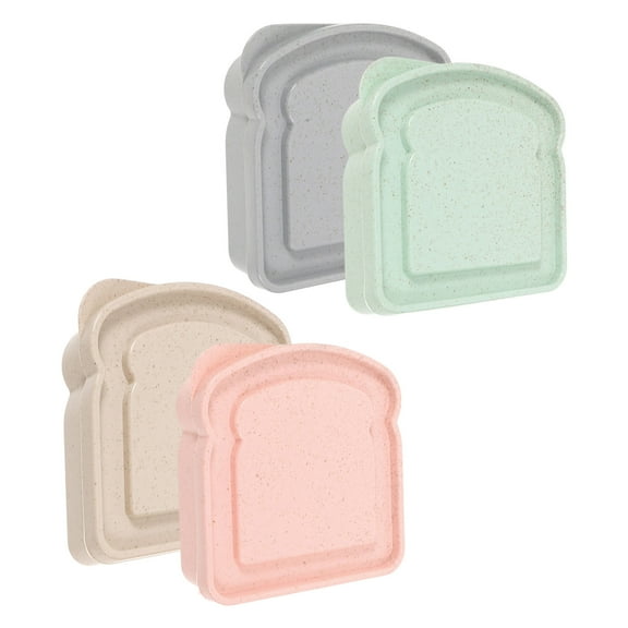 RENACLIPY Sandwich Containers Assorted Color Bamboo Fiber for Storing Picnic Use 4Pcs