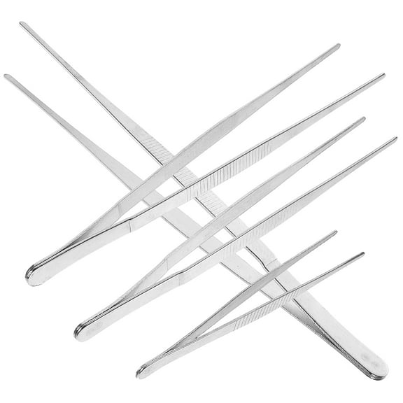 Worgeous  4 Pcs Stainless Steel Tweezers Gardening Bonsai Tools Forceps