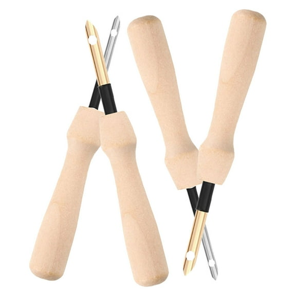 COSMOBETTY Practical Punch Needle Embroidery Equipment Wooden Handle Design 4Pcs