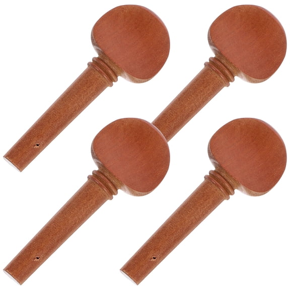 KALLORY 4Pcs Sturdy Violin Pegs Light Brown Wood Crafts for Easy Tuning and Replacement