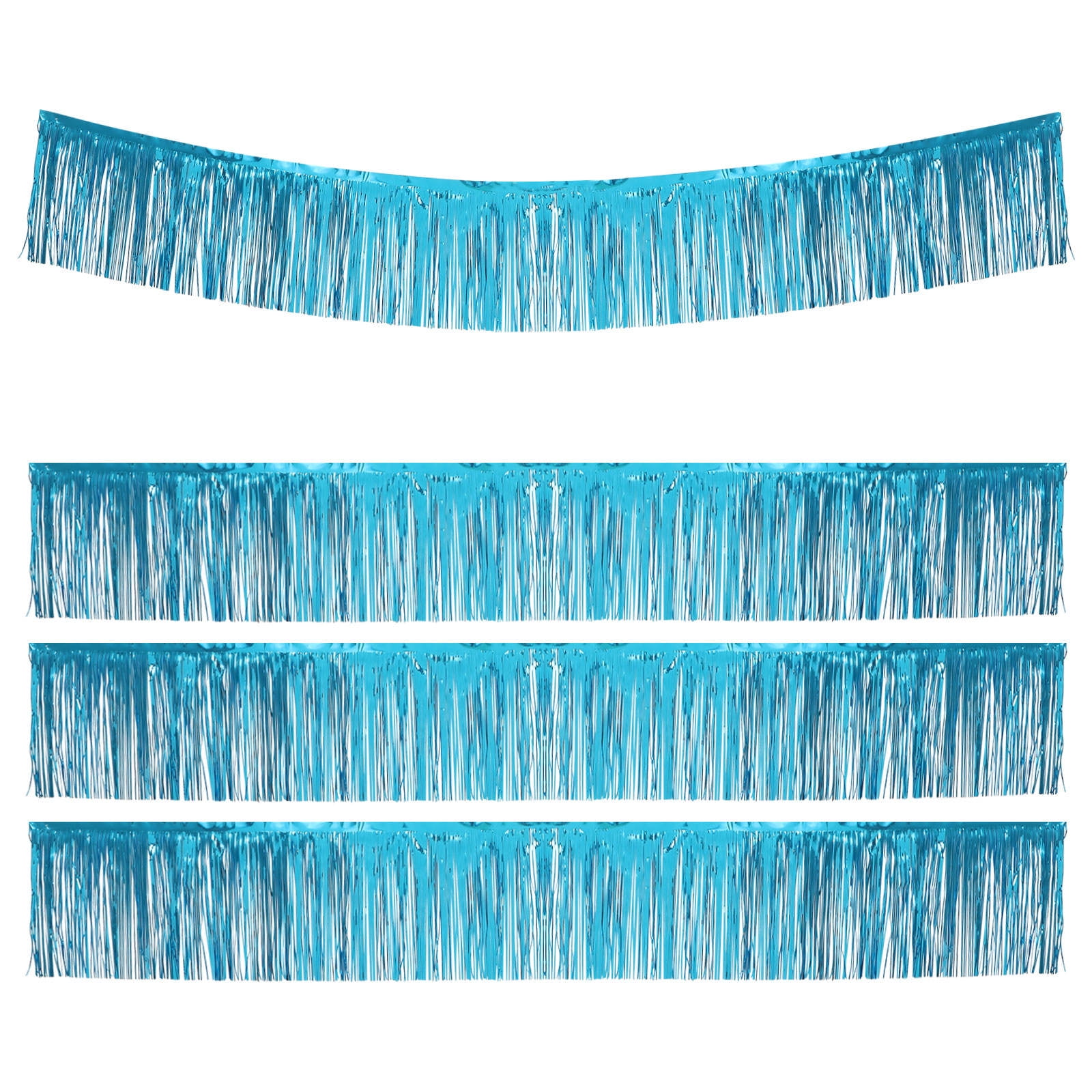 Worgeous 4 Pcs Tinsel Table Skirts Metallic Foil Fringe Backdrop Table Skirts Table Banner Fringe Garland For Parties And Parades