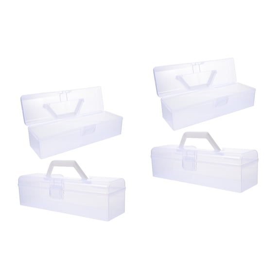 HOOWIFFY Transparent Storage Case Set for Painting Tools, 4 Pieces Organizer Box for Art Supplies