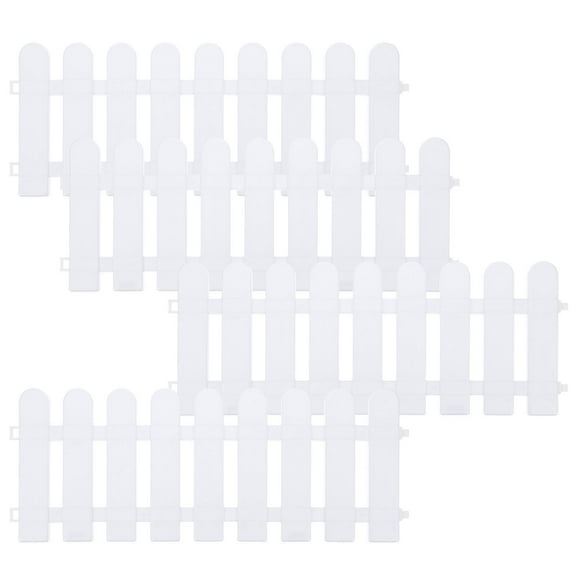 Worgeous Decorative Fences Style White 4Pcs 19.7X6.3In