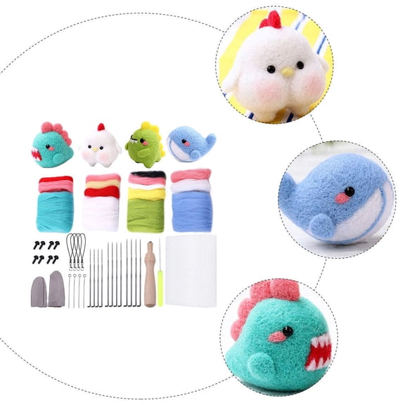 FONDOTIN Starter Felting Kit Felt 4Set 12.6x0.8x0.8in