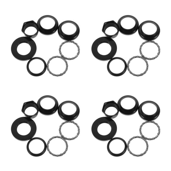 Worgeous 4 Sets Bike Headset Bearing Front Fork Setting Kit Mountain Forks Wheel Black