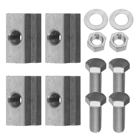 Worgeous 4 Sets T Slot Nuts Pickup Truck Bed Deck Rails Cleats Rack Rail with Stainless Steel Button Socket Cap Screw for Car Trucks Accessories