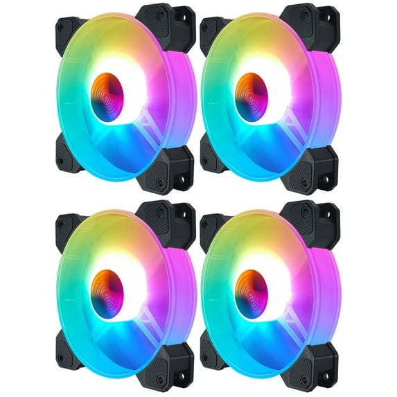 Worgeous 4 pcs Case Fans 14CM Desktop Computer RGB Fans Computer Cooling Fans Lighting Fan