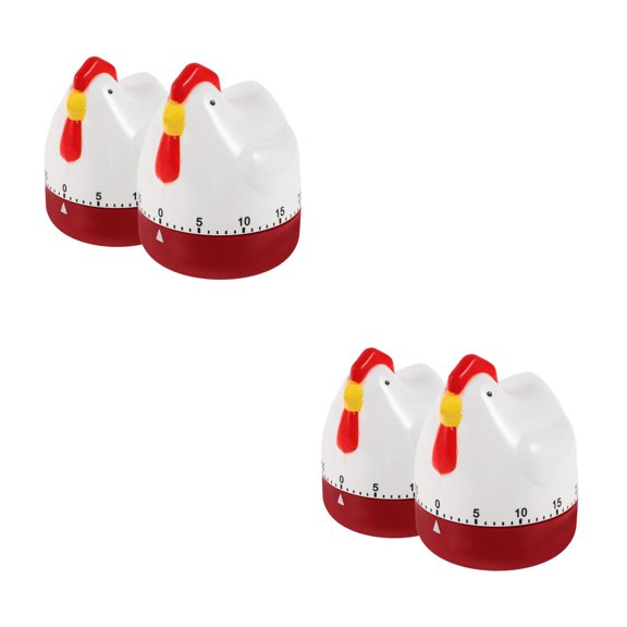Worgeous 4 pcs  Chicken Timer Kitchen Wind Up Rotating Countdown Reminder Chick Cooking Time Management Cook Baking Tool Timer Reminding Tool