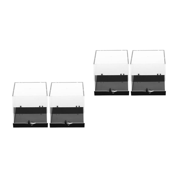 Worgeous 4 pcs  Gemstone Display Box With Clear Top Small Plastic Storage Case For Rock Collection Mini Organizer Rock Display Holder