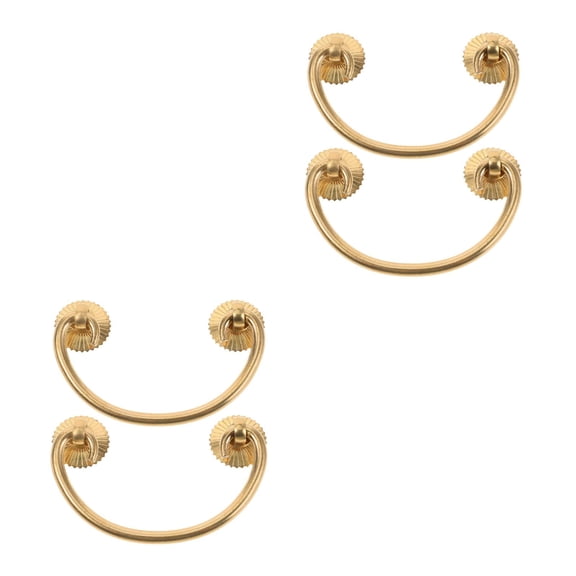 Worgeous 4 pcs Gold Brass Drawer Pulls Vintage Cabinet Handles Decorative Knob Covers Chinese Style Hardware For Dressers Wardrobes Cabinets