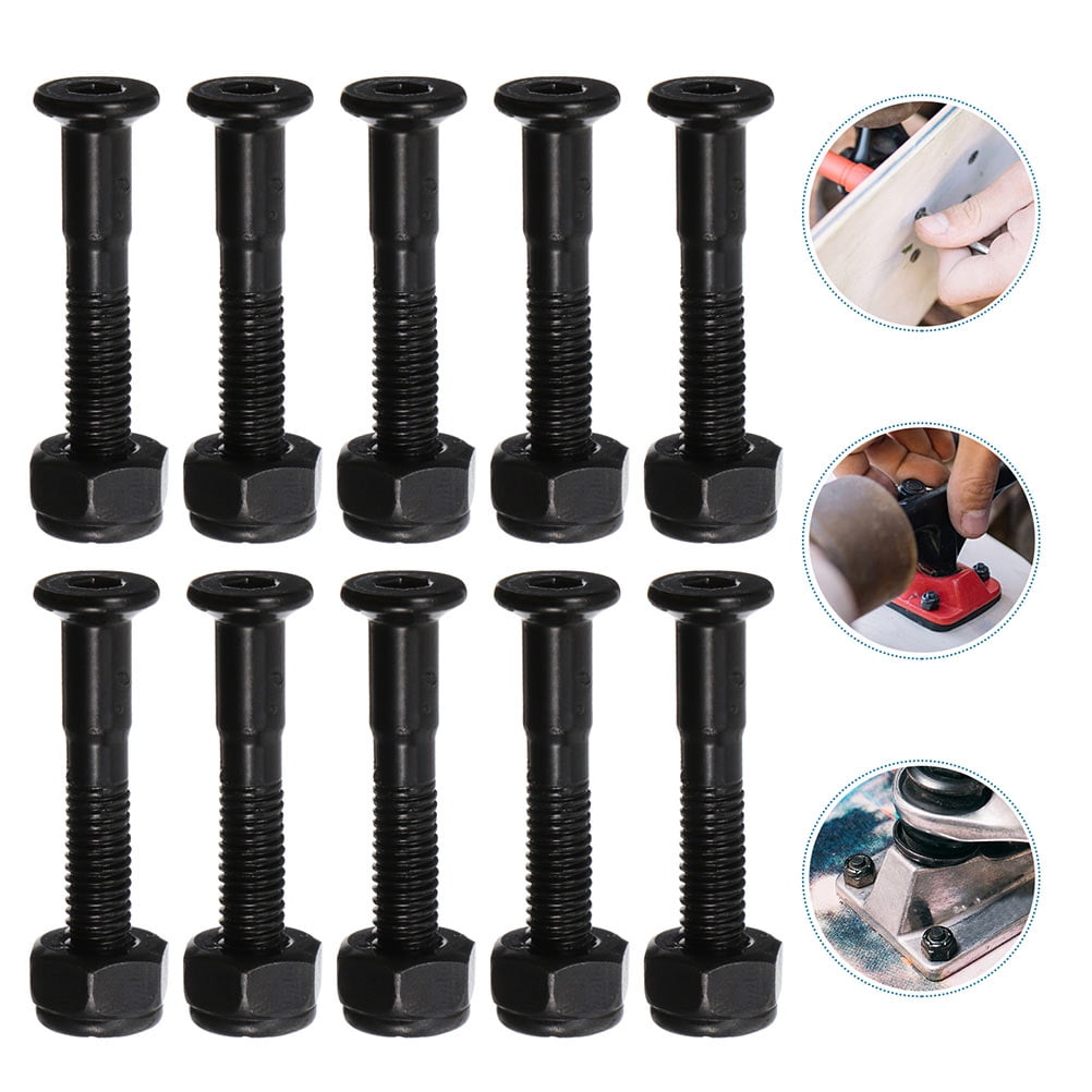 Vis De Skateboard Extra-longues BOLZEN - 2,5 Pouces - Tête Fraisée Cruciforme - Noir (x10 ?)