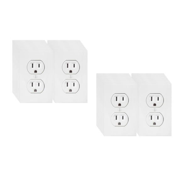 Worgeous 40 pcs Prank Stickers For Adults Simulated Power Socket Covers White Outlet Decals Funny For Office And Home Workplace Pranks