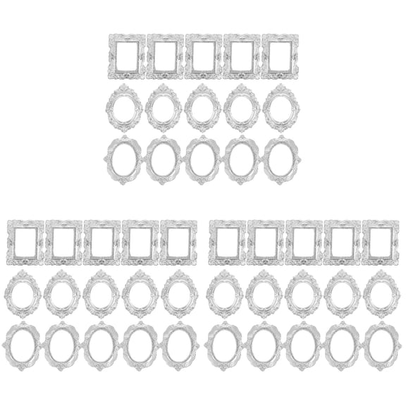Worgeous 45 pcs Miniature Photo Frames Doll House Layout Mini Photo Frames Mobile Phone Decor Material