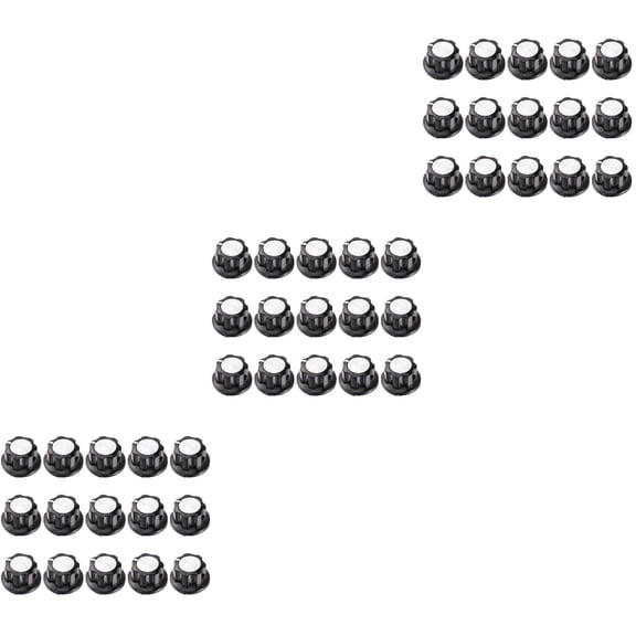 Worgeous 45 pcs Potentiometer Knob Kit Rotary Knobs Caps Kit Knurled Shaft Bakelite Knob Control Knob Compatible for Hole 6mm MF-A01 WH118 WX050 Potentiometer Hat (Black)