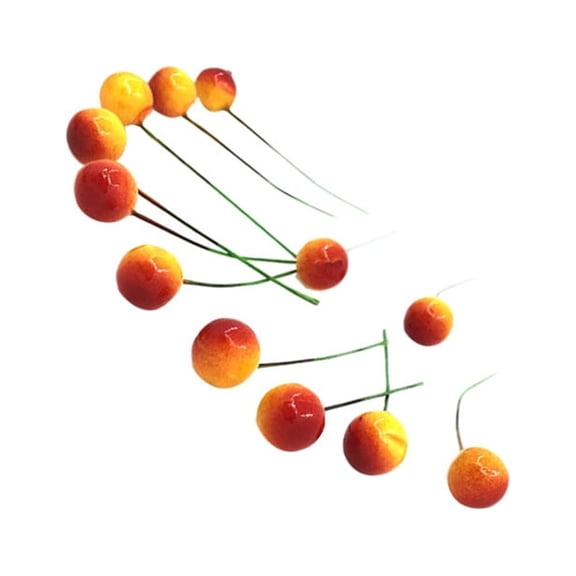 COSMOBETTY 48Pcs Simulation Yellow Berries Fake Decorative Fruit for Party Cabinet Store Display