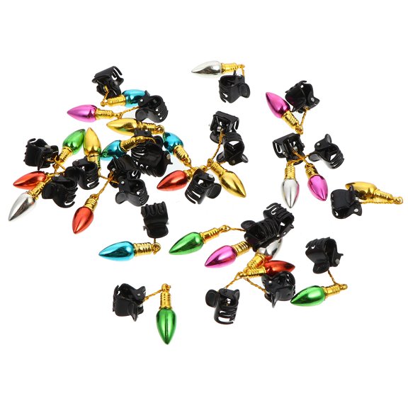 Worgeous 48 pcs Beard Ornament Small Bell Beard Clips Xmas Beard Hanging Pendants