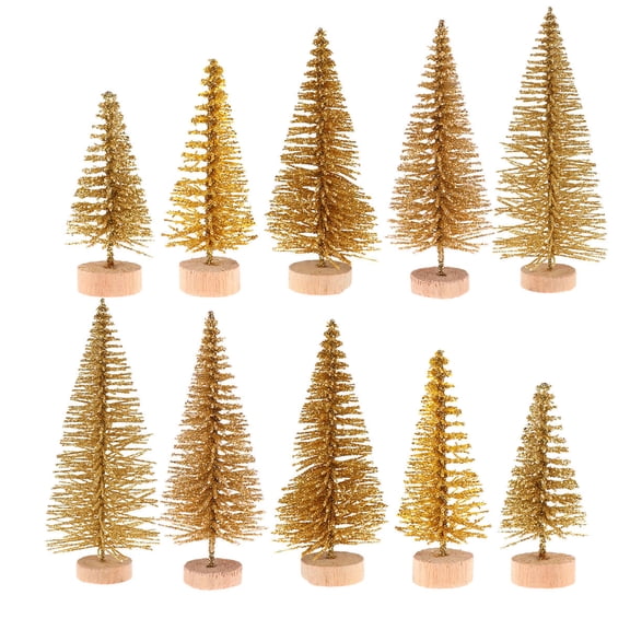 Worgeous 48Pcs Wood Mini Tree Figurines Festive Atmosphere for Kids Party
