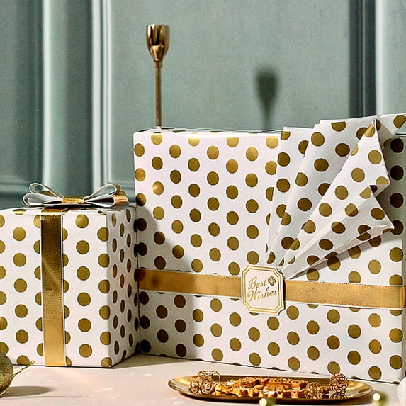 Worgeous 4PCS Assorted Birthday Gift Wrapping Paper and Book Cover Paper