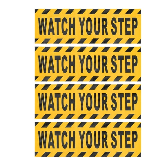 Worgeous 4PCS WATCH YOUR STEP Anti Slip Floor Sticker Anti Slip Abrasive Tape Warning Caution Tape for Stairs for Schools Offices Malls Walkways
