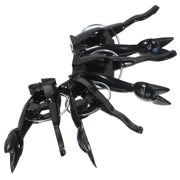 ETHZZLE Household Non-Slip Clothes Pins Black 4Pcs 2.83X1.38X0.9In