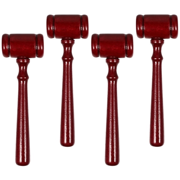 Worgeous 4Pcs Dark Red Wood Hammer for Children to Improve Hand-eye Coordination with Simple Design