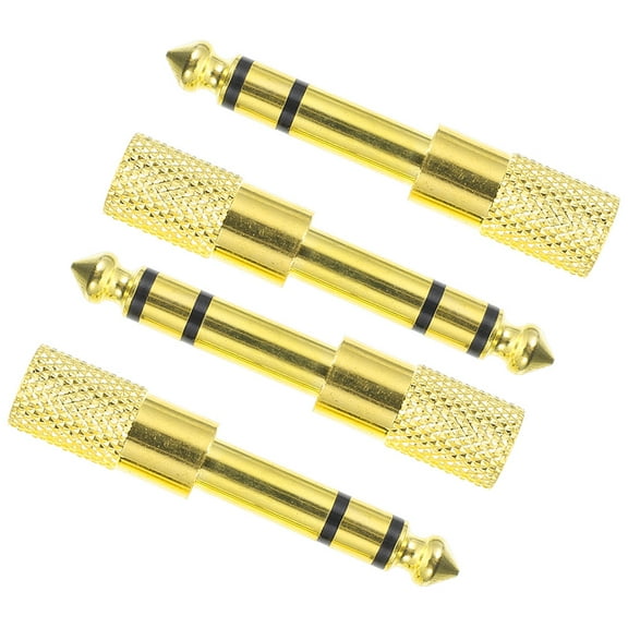 Worgeous 4pcs Stereo Adapter Audio Adapter Gold Plating for Microphone