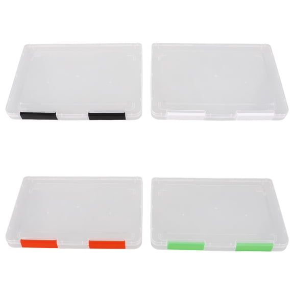 Worgeous 4Pcs Multi-use Card Holder Certificate Box Portable Cards Case Travel Id Holder File Organizer Box