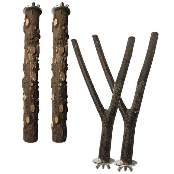 Worgeous 4Pcs Parakeet Climbing Standing Branch Paw Grinding Stick Bird Biting Stick Birdcage Rod Toy