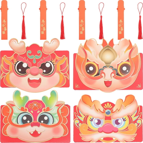 Worgeous Spring Festival Money Packets Red Envelopes Paper 4Pcs