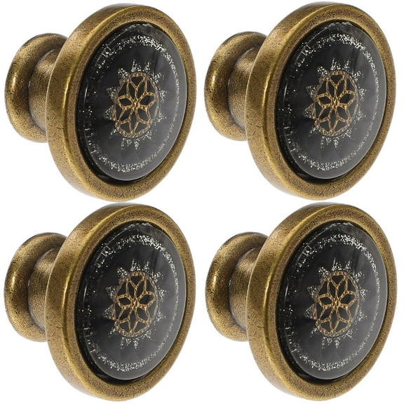 Worgeous 4Pcs Round Cabinet Knobs Drawer Knobs, Door Kitchen Hardware Knobs Single Hole Handle