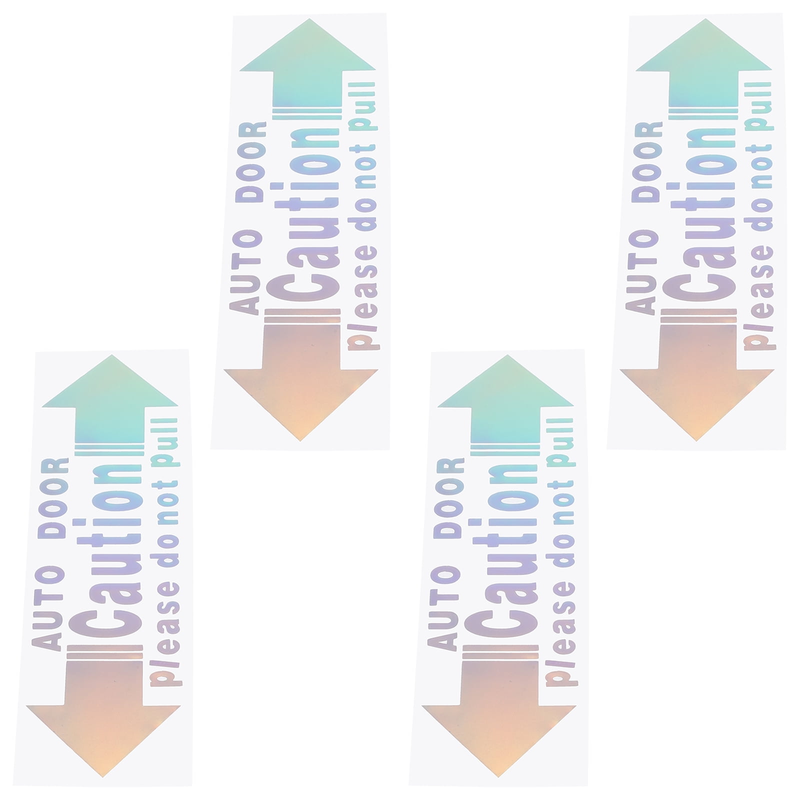 4 PCS Automatic Door Warning Stickers - 3.7x0.8 Inch Waterproof Vinyl Decals For Car Taxi Van