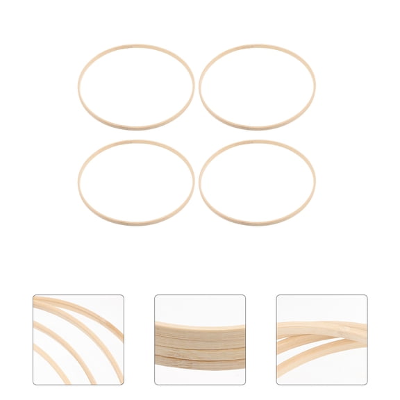 Worgeous 4pcs Bamboo Embroidery Reusable Cross Stitching Sewing Circle
