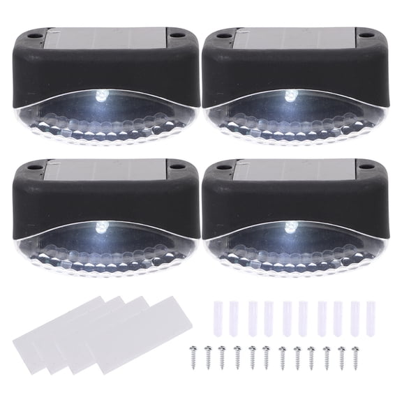 FONDOTIN Deck Lighting Solar Stair Lamp Polycrystalline Silicon 3.0x1.8in