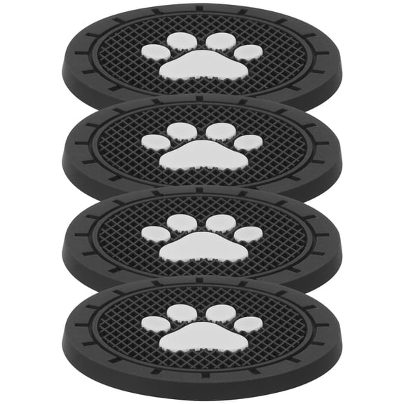 Worgeous 4pcs Car Cup Coaster Paw Pattern Coaster Water Cup Holder Non-skid Cup Pads