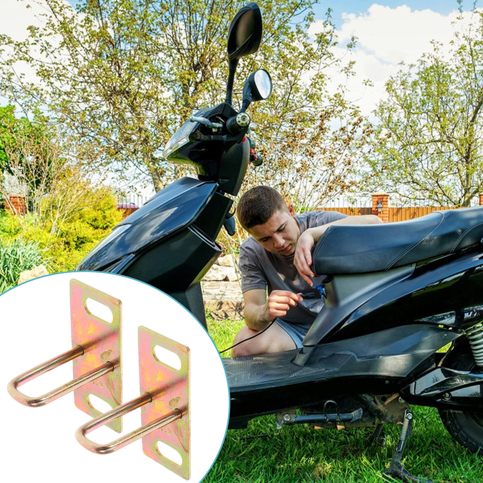 Worgeous 4pcs Electric Motorcycle Replacing Seat Lock Parts For E-Motorbike Replacement Electric Motorbike Supplies Replacement Motorcycles Plate