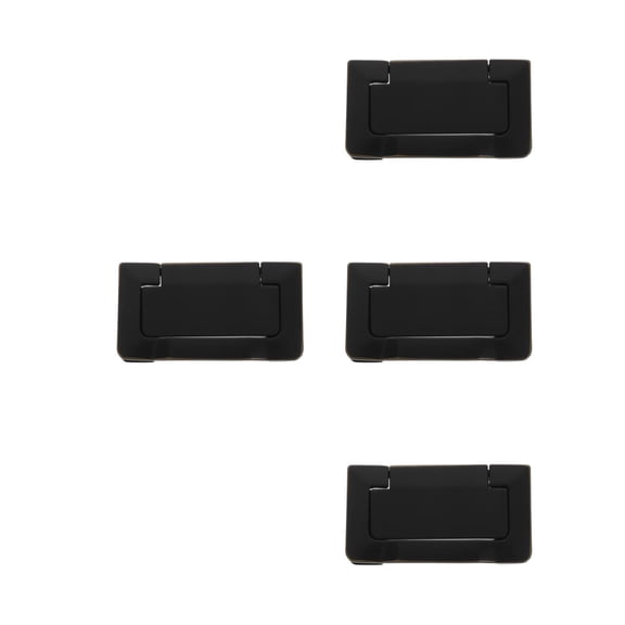 Worgeous 4pcs Finger Flush Pull Handle Recessed Type Furniture Wardrobe Drawer Pull Handle Flat Black Cabinet Flush Rectangle