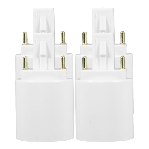 Worgeous 4pcs G24q To E27 Bulb Holder Adapter 4 Pin Light Socket To Plug Adapter Convert 4 Pin To Screw Base Converter For Light Bulb
