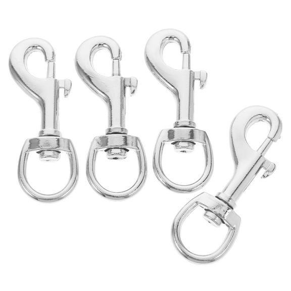 FUTUREORYY Silver Swivel Snap Hooks Zinc Alloy 4Pcs 2.4X0.8X0.3In