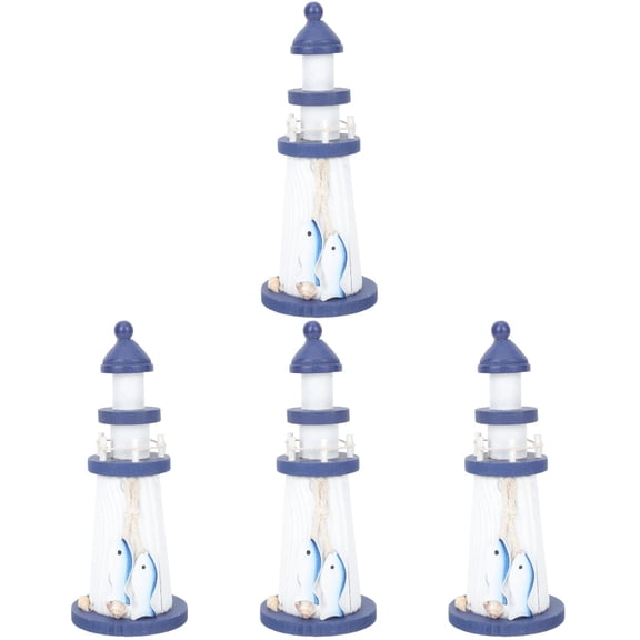 Worgeous 4pcs Household Lighthouse Decor Light House Ornament Home Decorative Ornament Party Supplies