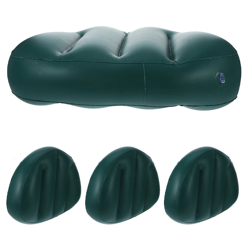Worgeous 4pcs Inflatable Seat Kayak Foldable PVC Fishing Seat Pad Waterproof Boat Seat Cushion Blow Up Seat Pad for Camping Fishing Rowing Outdoor
