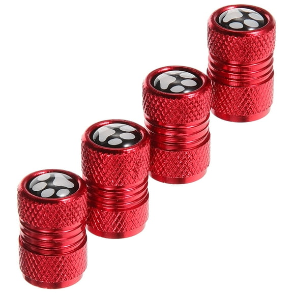 Worgeous Tire Caps Red Stainless Steel 4Pcs