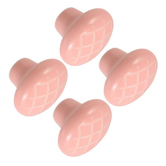 Worgeous 4pcs Pink Ceramic Drawer Pulls Single Hole Cabinet Handles Cute Knobs For Closet Kitchen Dresser Home Decor Drawer Door Pulls