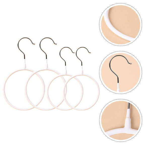 Worgeous 4pcs Scarf Organizer Metal Ring Tie Hanger for Storing Wrap Shawl Tie Belt Scarves