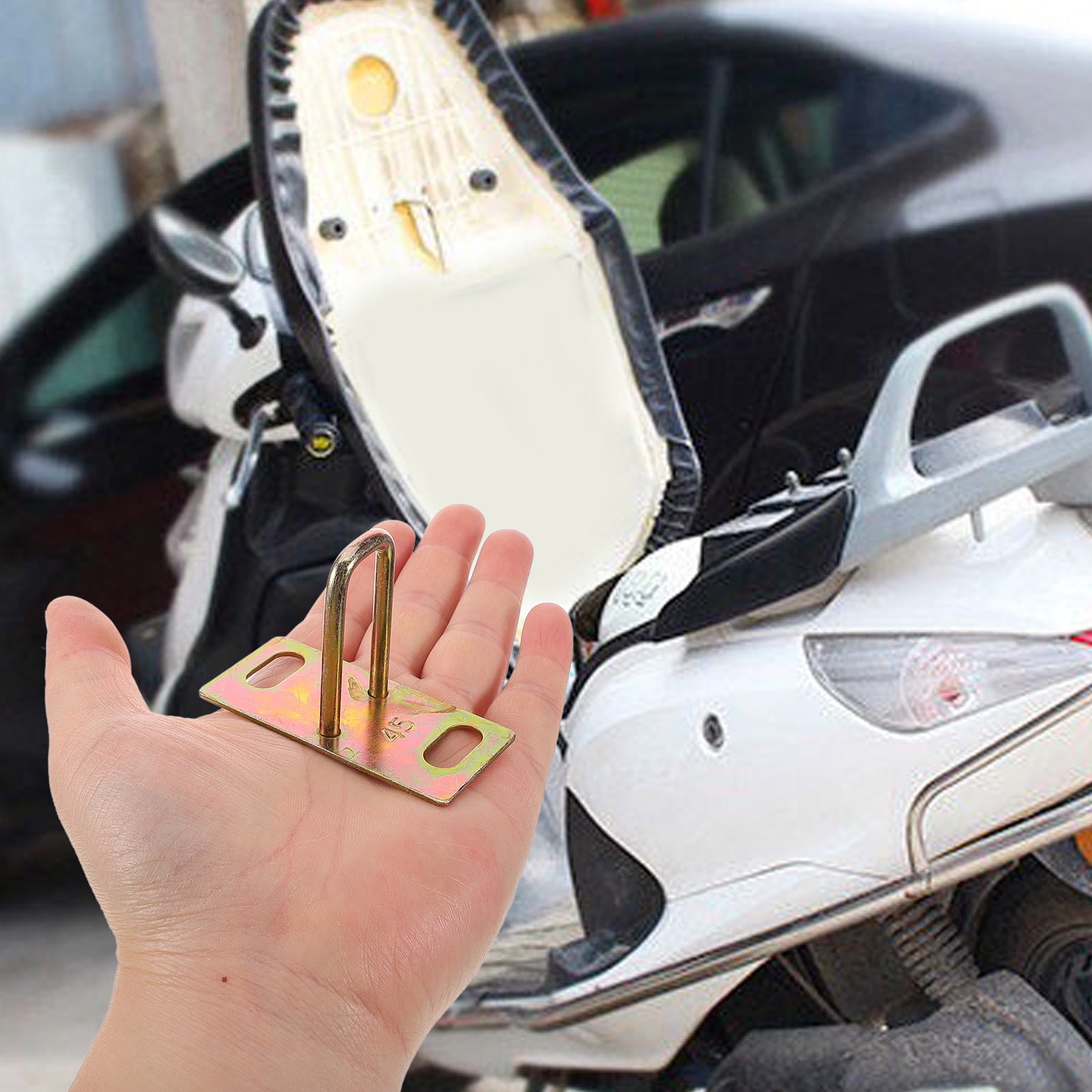 Worgeous Golden Metal Motorcycle Seat Lock Plate for Electric Motorbikes Ensuring Security and Easy Installation