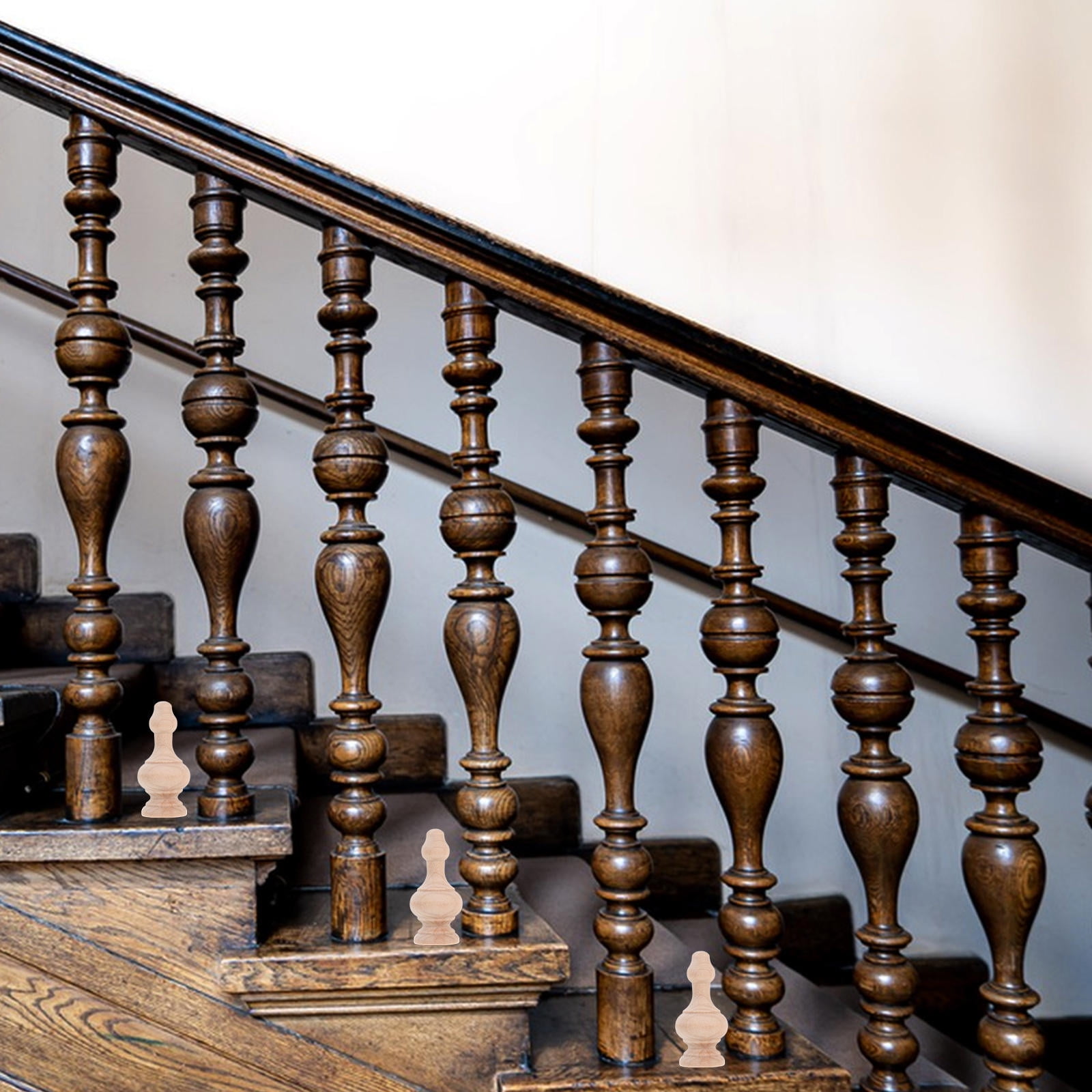 Entry Baluster Worgeous 4pcs Solid Wood Small Decorative Baluster Column European ...