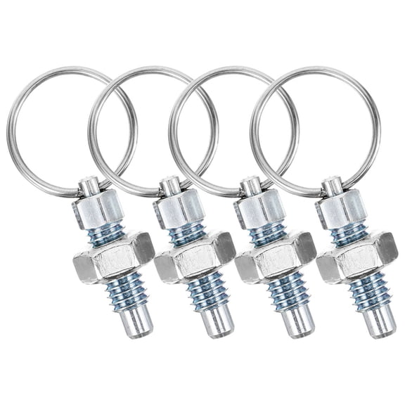 4pcs Spring Loaded Plunger Knob Press with Pull Ring Non Lock Out for Cabinet Industrial Equipment