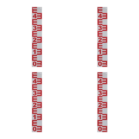 Worgeous 4pcs Stainless Steel Water Level Measuring Tool Water Level Indicator Pool Supplies Water Gauge Measurement Tool Pond Water Gauge Pool Water Level Ruler