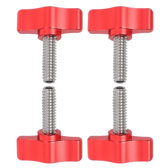 Worgeous 4pcs Thumb Screws Handle Screws Threaded Knob T Shaped Handle Clamping Screw Knob for Camera Rigs Tightening Thread 1/4x20.4