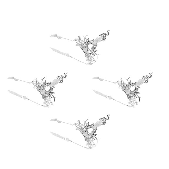 Worgeous 4pcs Traditional Chinese Hair Crown For Men With Removable Streamers And Hairpin Ideal For Cultural Events Traditional Chinese Hair Accessory